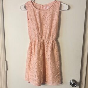 Charming Lace Kids Dress in Soft Pink